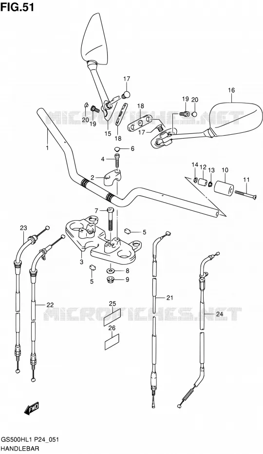 GUIDON (GS500FH) Suzuki MOTO 500 GS-F 2011  GS500FHL1(P24)