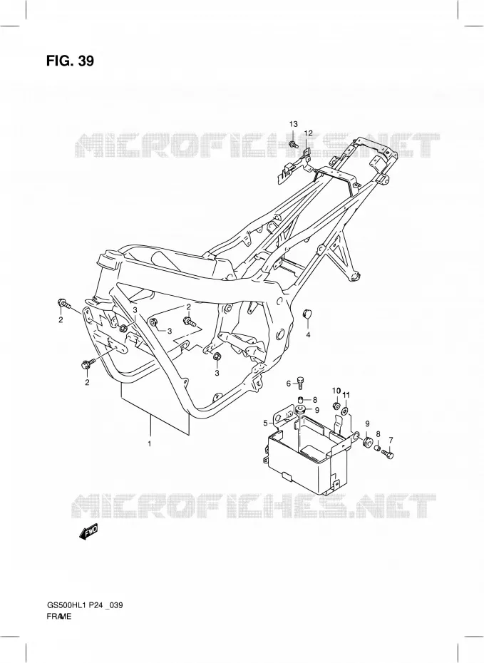 CADRE (GS500FH) Suzuki MOTO 500 GS-E 2011  GS500HL1(P24)