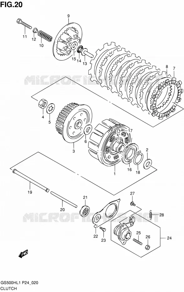 EMBRAYAGE Suzuki MOTO 500 GS-E 2011  GS500HL1(P24)