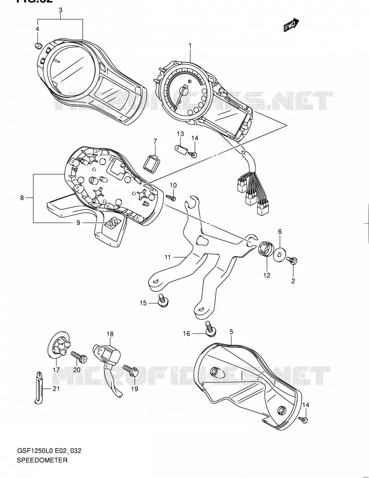 COMPTEUR (GSF1250AL0) Suzuki MOTO 1250 BANDIT 2012  GSF1250 L0 (E02,E19,E24)
