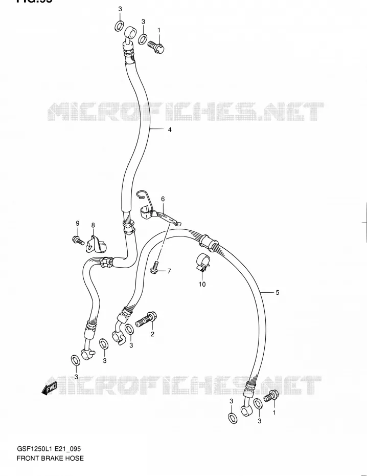 DURITE DE FREIN AVANT (GSF1250L1 E21) Suzuki MOTO 1250 BANDIT 2011  GSF1250L1