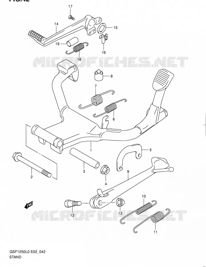 BEQUILLE Suzuki MOTO 1250 BANDIT 2010  GSF1250AL0(E19,E24)
