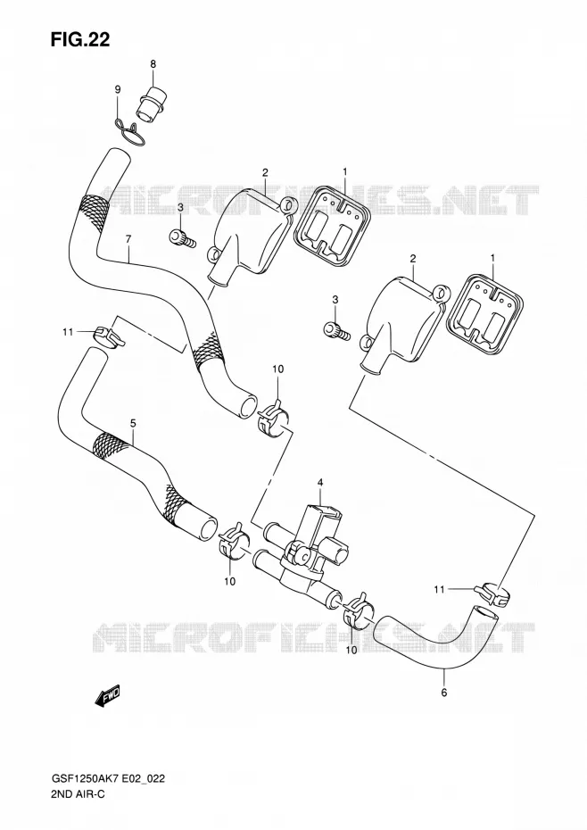 SYSTEME RECYCLAGE GAZ ECHAPPEMENT Suzuki MOTO 1250 BANDIT 2009  GSF1250S K9 (E02,E19,E24,E37)