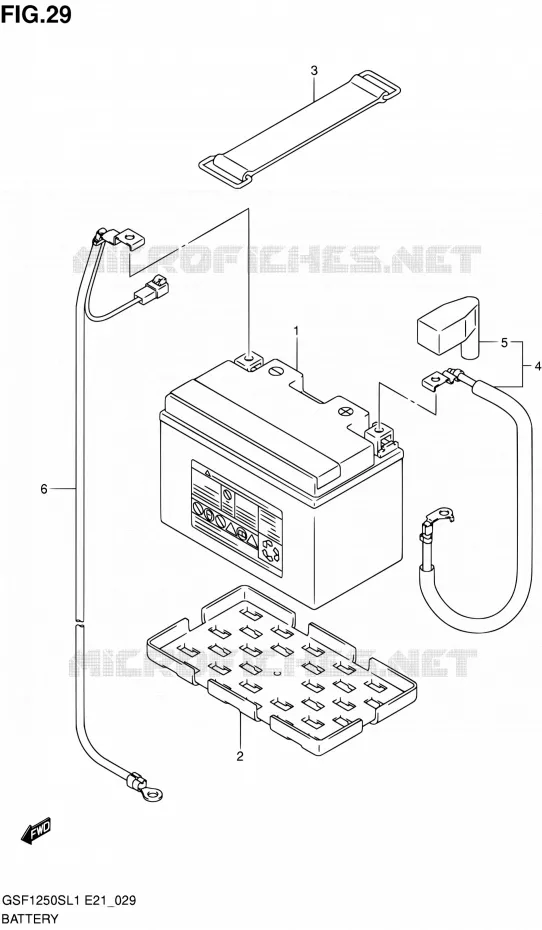 BATTERIE (GSF1250SL1 E21) Suzuki MOTO 1250 BANDIT 2011  GSF1250SL1(E24)