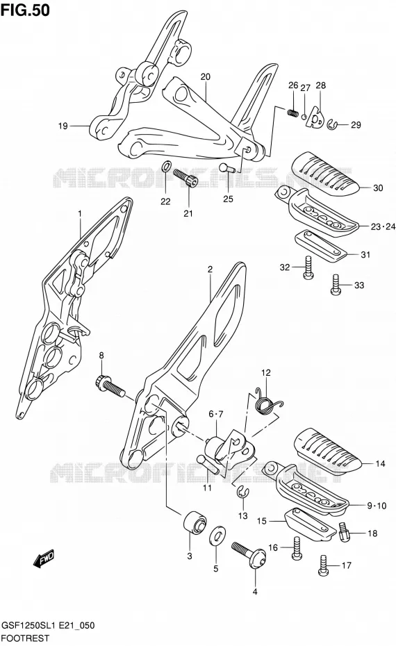 REPOSE PIED Suzuki MOTO 1250 BANDIT 2011  GSF1250SL1(E24)