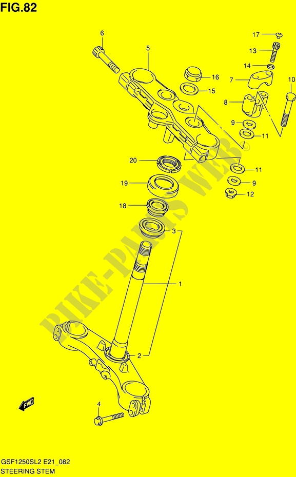 COLONNE DE DIRECTION pour Suzuki BANDIT 1250 2012