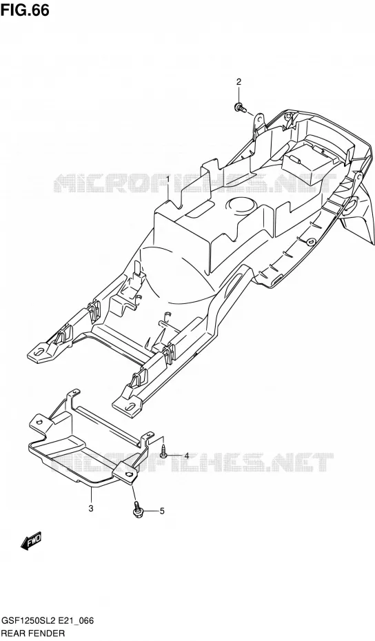GARDE BOUE ARRIERE (GSF1250SL2 E21) Suzuki MOTO 1250 BANDIT 2012  GSF1250SL2(E24)