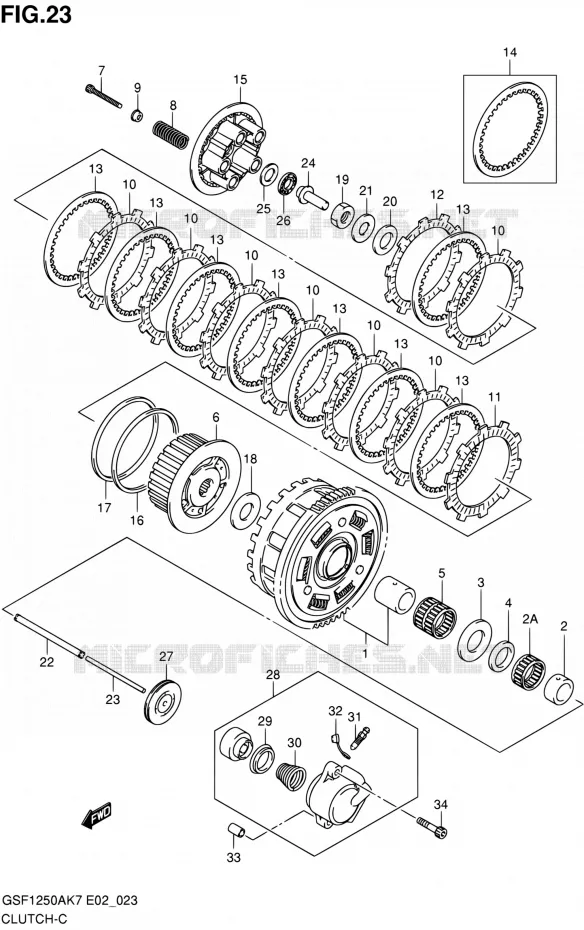EMBRAYAGE Suzuki MOTO 1250 BANDIT 2012  GSF1250SA L0 (E02,E19,E24,E37)