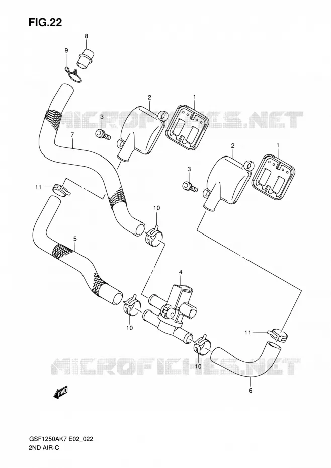 SYSTEME RECYCLAGE GAZ ECHAPPEMENT Suzuki MOTO 1250 BANDIT 2010  GSF1250SA L0 (E02,E19,E24,E37)