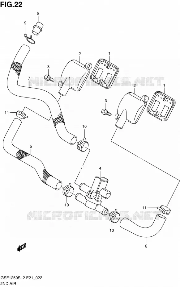 SYSTEME RECYCLAGE GAZ ECHAPPEMENT Suzuki MOTO 1250 BANDIT 2012  GSF1250SAL2(E21)