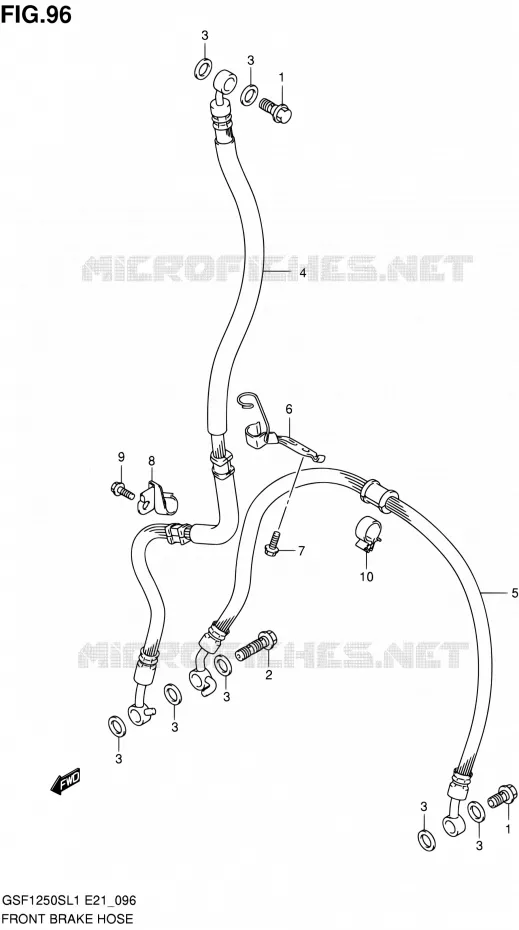 DURITE DE FREIN AVANT (GSF1250SL1 E21) Suzuki MOTO 1250 BANDIT 2011  GSF1250SAL1(E24)