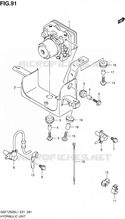 SYSTÈME ABS (GSF1250SAL1 E24) Suzuki MOTO 1250 BANDIT 2011  GSF1250SAL1(E24)