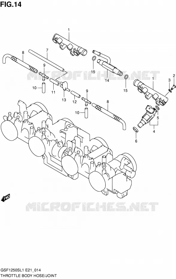 SYSTÈME D'INJECTION Suzuki MOTO 1250 BANDIT 2011  GSF1250SAL1(E24)