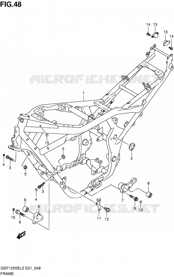 CADRE Suzuki MOTO 1250 BANDIT 2012  GSF1250SAL2(E24)