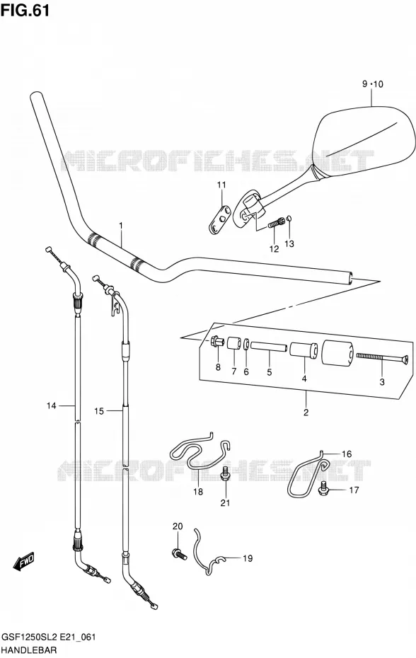 GUIDON Suzuki MOTO 1250 BANDIT 2012  GSF1250SAL2(E24)
