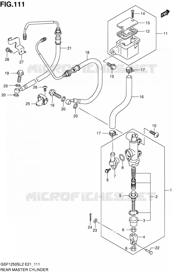 MAITRE CYLINDRE ARRIERE (GSF1250SAL2 E24) Suzuki MOTO 1250 BANDIT 2012  GSF1250SAL2(E24)