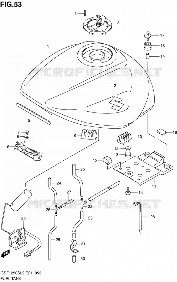 RESERVOIR D'ESSENCE (GSF1250SAL2 E21) Suzuki MOTO 1250 BANDIT 2012  GSF1250SAL2(E24)