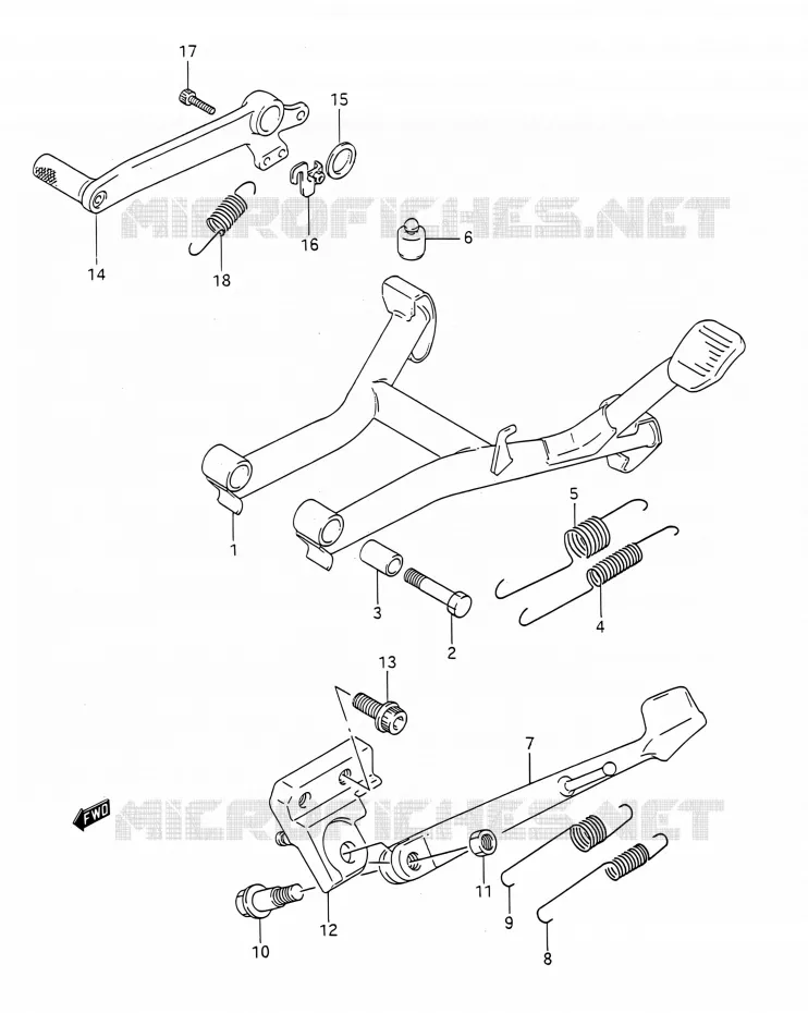BEQUILLE Suzuki MOTO 400 BANDIT 1993  GSF400 P (E03,E28,E33)