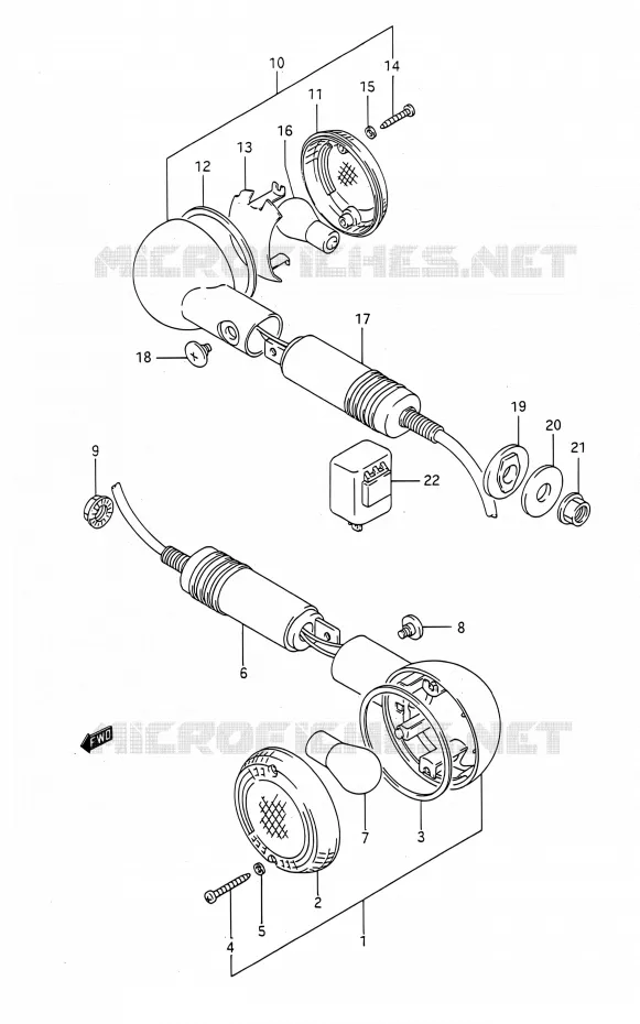CLIGNOTANTS Suzuki MOTO 400 BANDIT 1993  GSF400 P (E03,E28,E33)