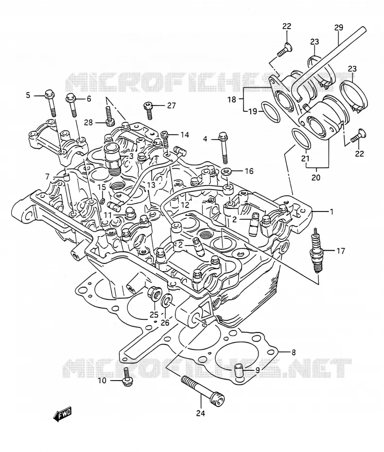 CULASSE Suzuki MOTO 400 BANDIT 1993  GSF400 P (E03,E28,E33)