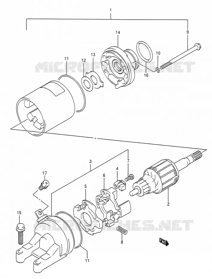 DEMARREUR Suzuki MOTO 400 BANDIT 1993  GSF400 P (E03,E28,E33)