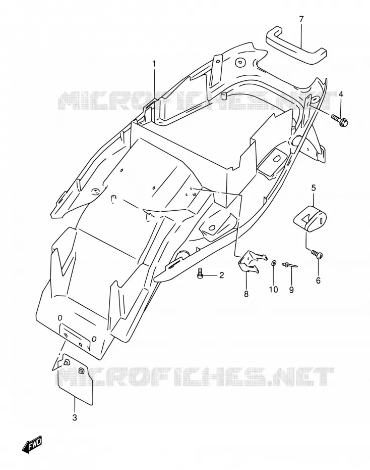 GARDE BOUE ARRIERE Suzuki MOTO 400 BANDIT 1997  GSF400VV