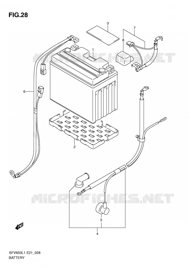 BATTERIE (SFV650UL1 E21) Suzuki MOTO 650 GLADIUS 2011  SFV650L1(E21)