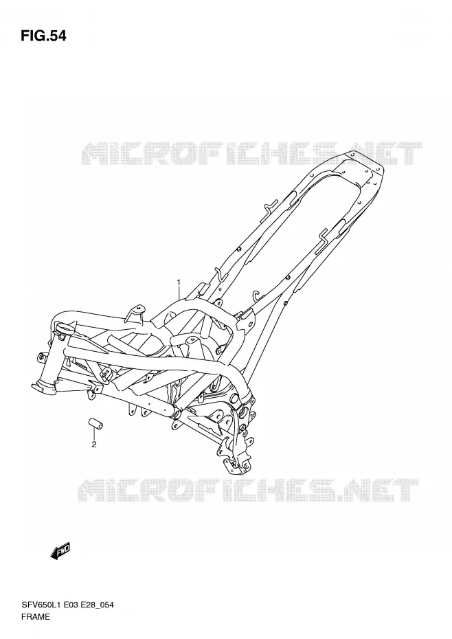 CADRE (SFV650L1 E3) Suzuki MOTO 650 GLADIUS 2011  SFV650L1(E3/E28)