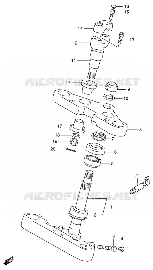 COLONNE DE DIRECTION (MODELE S) Suzuki MOTO 600 INTRUDER 1997  VS600GLV(E2)