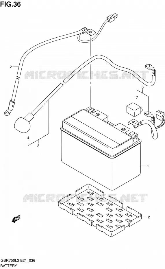BATTERIE (GSR750AL2 E24) Suzuki MOTO 750 GSR 2012  GSR750L2(E24)