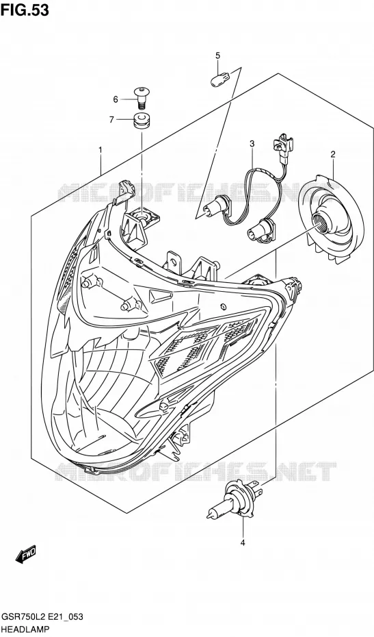 PHARE (GSR750AL2 E21) Suzuki MOTO 750 GSR 2012  GSR750L2(E24)