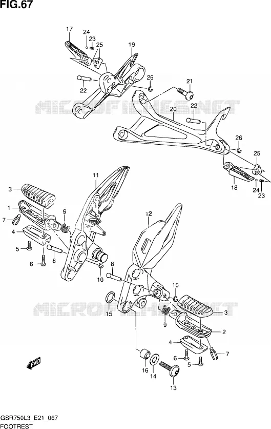 REPOSE PIED Suzuki MOTO 750 GSR 2013  GSR750 L3 (E24)