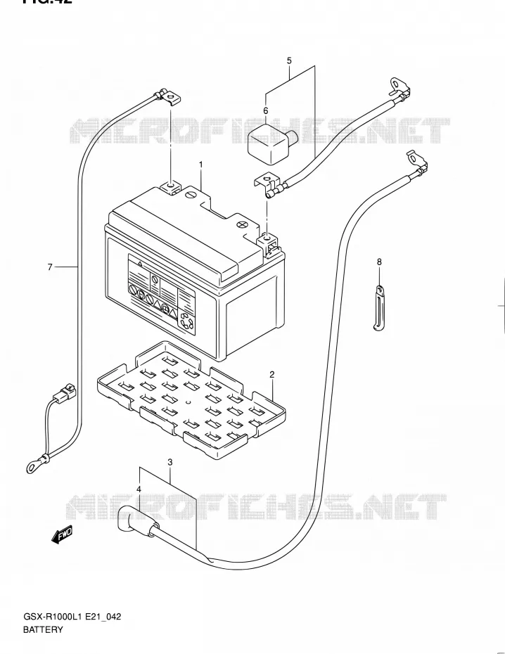 BATTERIE (GSX-R1000L1 E24) Suzuki MOTO 1000 GSX-R 2011  GSX-R1000L1(E14)