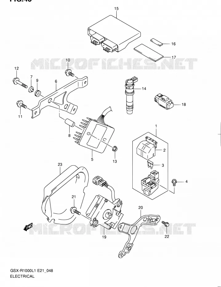 PARTIE ELECTRIQUE (GSX-R1000L1 E51) Suzuki MOTO 1000 GSX-R 2011  GSX-R1000L1(E14)