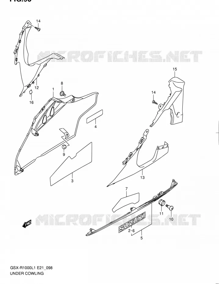 CARENAGES INFERIEUR (FLANCS) Suzuki MOTO 1000 GSX-R 2011  GSX-R1000L1(E24)