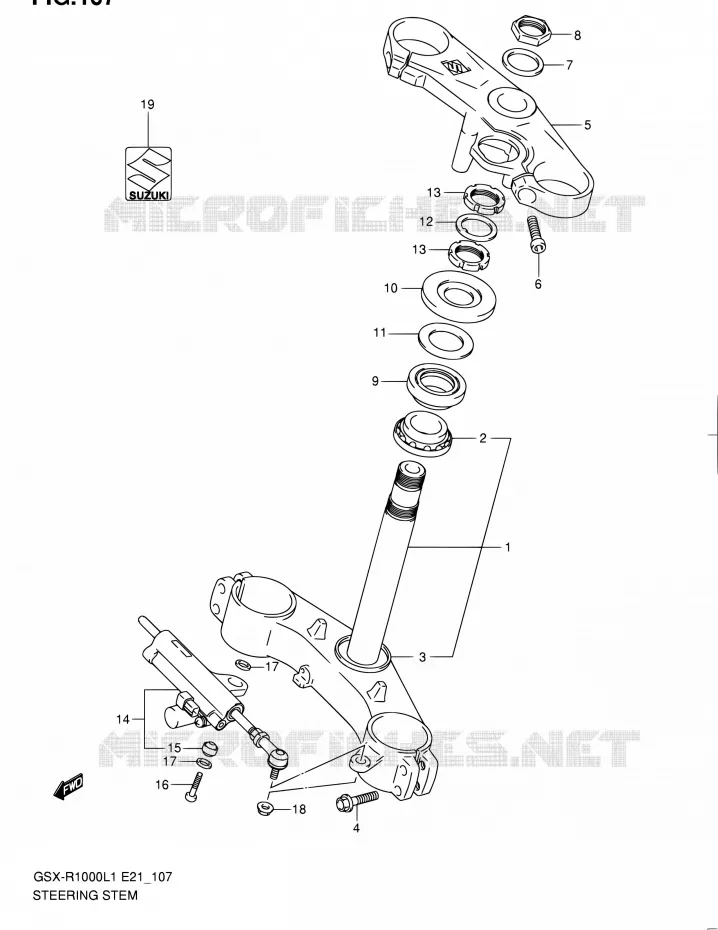 COLONNE DE DIRECTION Suzuki MOTO 1000 GSX-R 2011  GSX-R1000L1(E24)