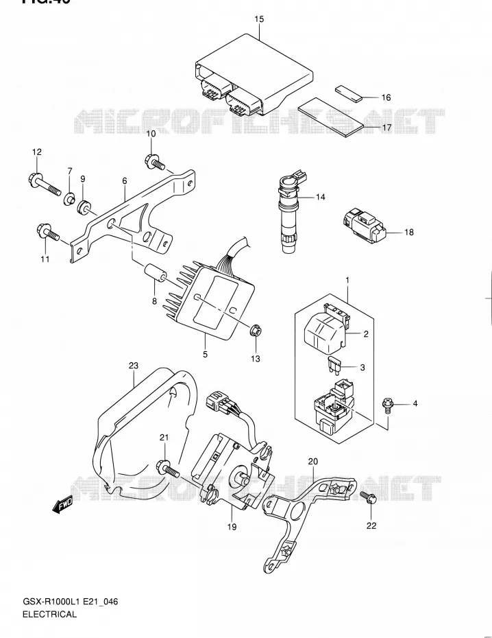 PARTIE ELECTRIQUE (GSX-R1000L1 E21) Suzuki MOTO 1000 GSX-R 2011  GSX-R1000L1(E24)