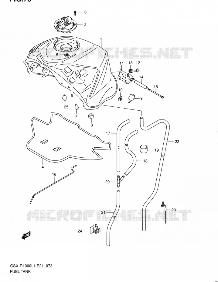 RESERVOIR D'ESSENCE (GSX-R1000L1 E24) Suzuki MOTO 1000 GSX-R 2011  GSX-R1000L1(E24)