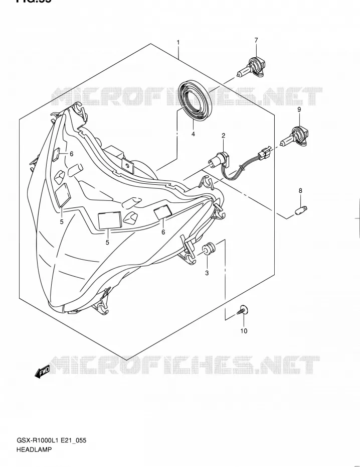 PHARE (GSX-R1000L1 E14) Suzuki MOTO 1000 GSX-R 2011  GSX-R1000L1(E51)