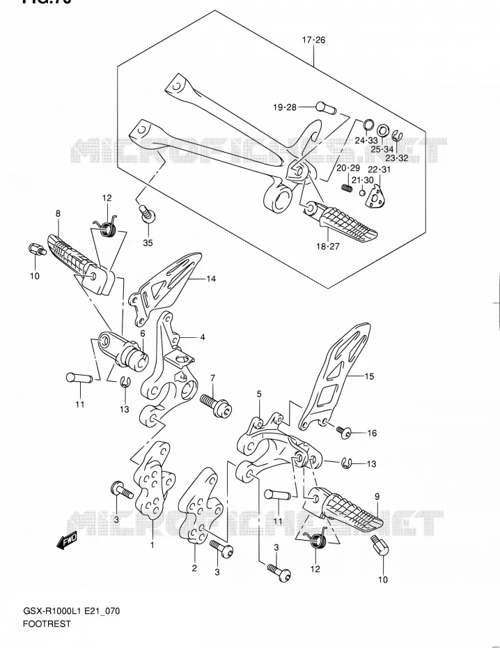 REPOSE PIED Suzuki MOTO 1000 GSX-R 2011  GSX-R1000L1(E51)