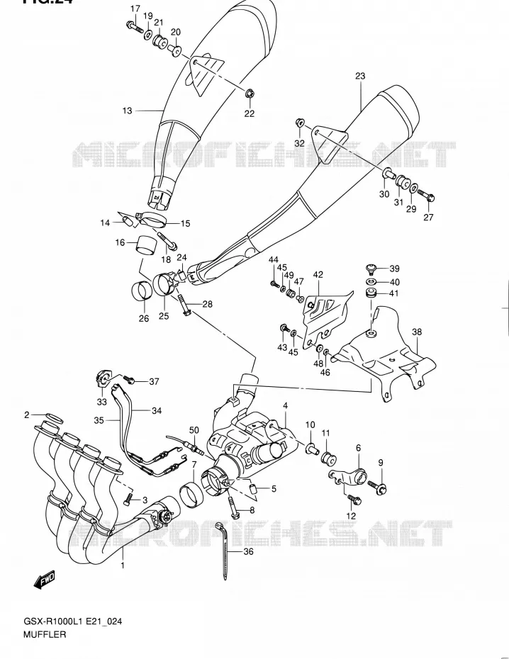 SILENCIEUX (GSX-R1000L1 E21) Suzuki MOTO 1000 GSX-R 2011  GSX-R1000L1(E51)