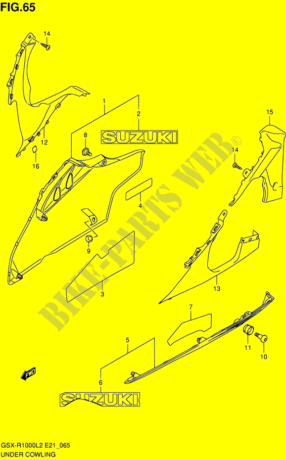 CARENAGES INFERIEUR (FLANCS) pour Suzuki GSX-R 1000 2012