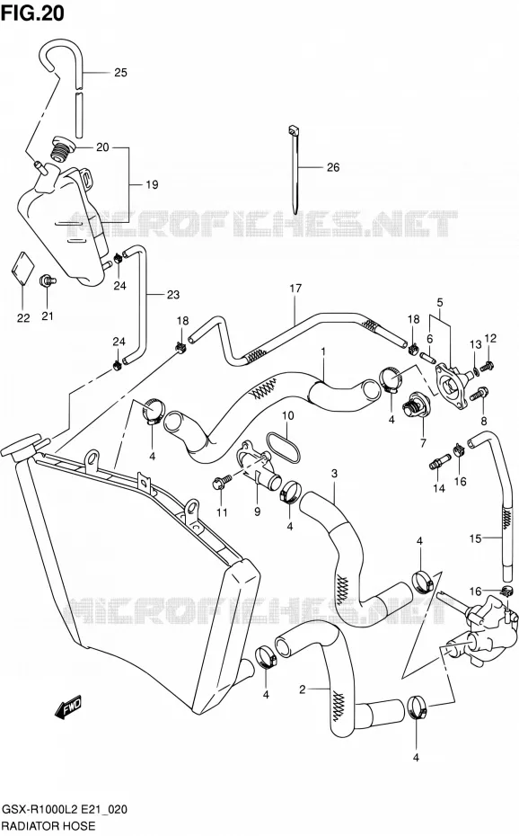 DURITE DE RADIATEUR Suzuki MOTO 1000 GSX-R 2012  GSX-R1000L2(E24)