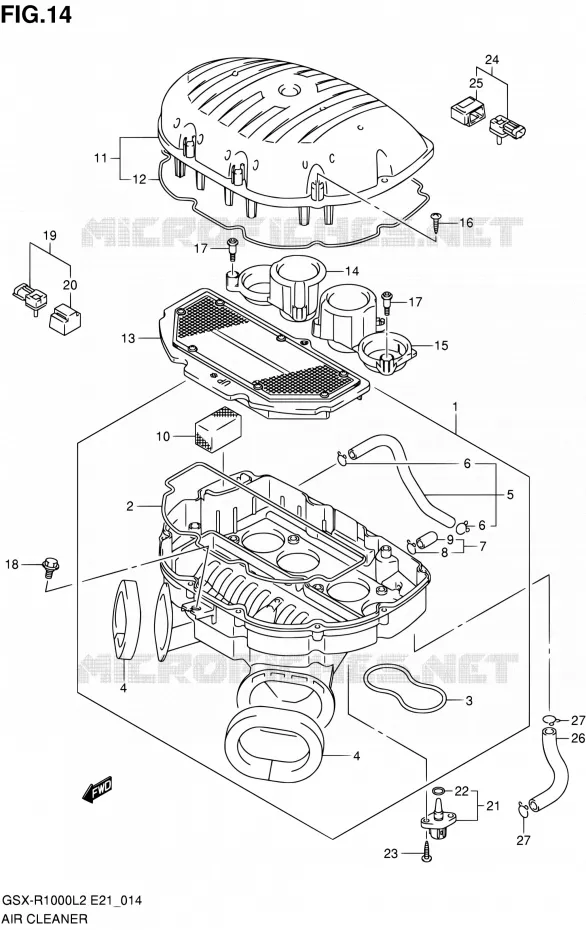 FILTRE A AIR Suzuki MOTO 1000 GSX-R 2012  GSX-R1000L2(E24)