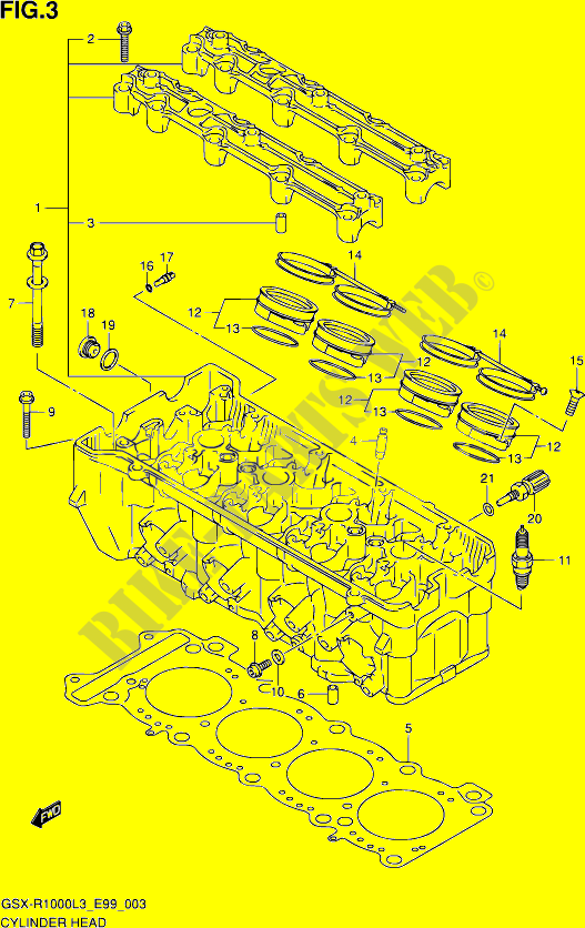 CULASSE pour Suzuki GSX-R 1000 2013