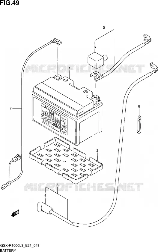 BATTERIE (GSX-R1000L3 E24) Suzuki MOTO 1000 GSX-R 2013  GSX-R1000 L3/GSX-R1000Z L3 (E24)