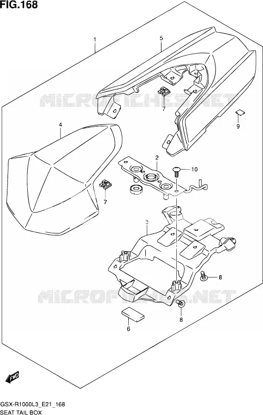 CAPOT DE SELLE (GSX-R1000UFL3 E21) Suzuki MOTO 1000 GSX-R 2013  GSX-R1000 L3/GSX-R1000Z L3 (E24)