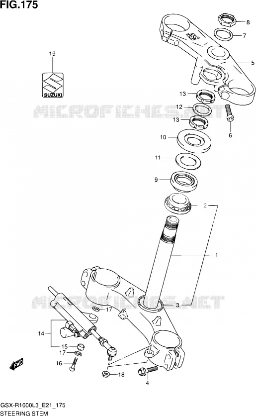 COLONNE DE DIRECTION Suzuki MOTO 1000 GSX-R 2013  GSX-R1000 L3/GSX-R1000Z L3 (E24)