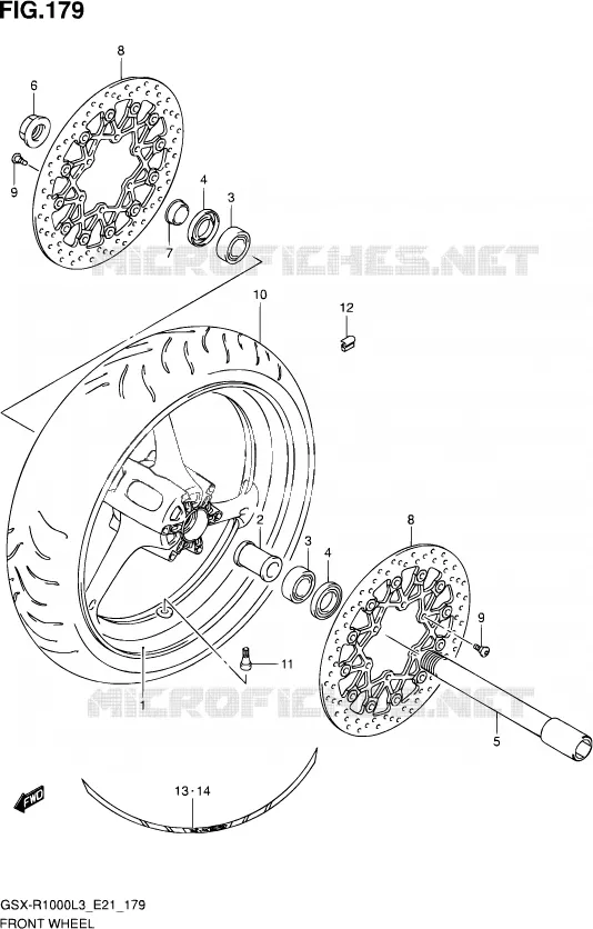 ROUE AVANT (GSX-R1000ZL3 E21) Suzuki MOTO 1000 GSX-R 2013  GSX-R1000 L3/GSX-R1000Z L3 (E24)