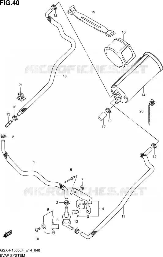 SYSTÈME DE RECYCLAGE VAPEURS CARBURANT Suzuki MOTO 1000 GSX-R 2014  GSX-R1000 L4  (E14)